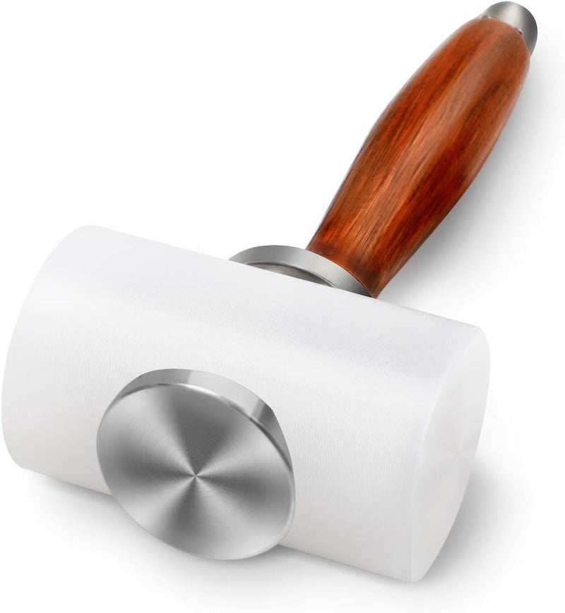 Evwoge Rubber Hammer Mallet for Leatherwork Leather Carving Cowhide Sew DIY Leathercraft Wooden Mallet Wood Handle (T-Head) - Image 2